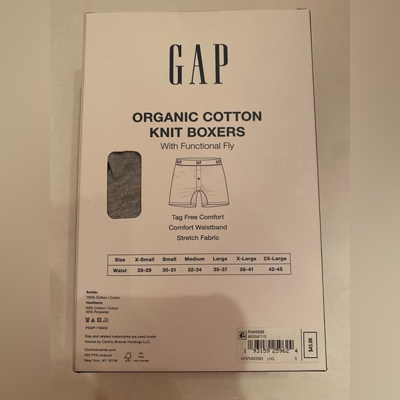 NWT Gap Men’s 3 Pack Organic Cotton Knit Boxers with Functional Fly Small 30-31 - Picture 2 of 3